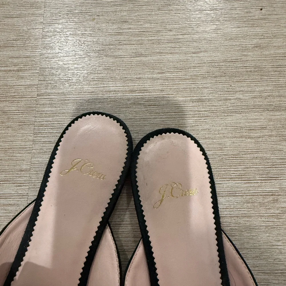 J. Crew Black Suede Bow Mules - Picture 2 of 3